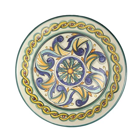 Arte Antica  Giuseppe Sorgi - Piatto da muro in maiolica decorata e lavorata a mano