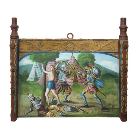 Frammento di carretto raffigurante sfida tra saraceni e paladini, Primi 20° secolo