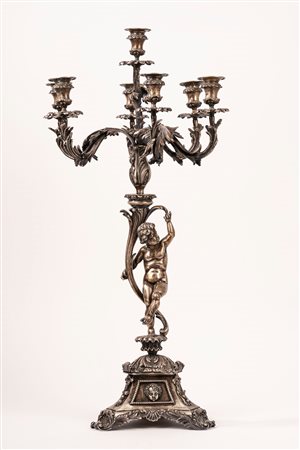 VALLE' & GANDINI - Grande candelabro con putto, Italy, 20th century