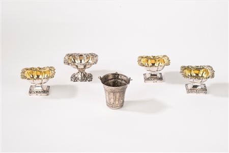 Quattro saliere e un cestino, Kingdom Two Sicilies, Naples, 1832-1872