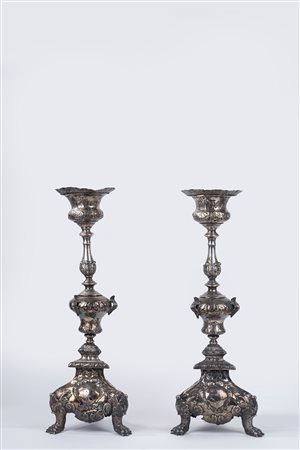 Coppia di grandi torcieri, Venice, 18th century