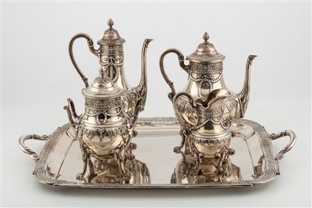 Set da té e caffè con vassoio, Germany, 19th century