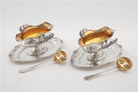 Coppia di salsiere con cucchiaini, Germany, 19th/20th century