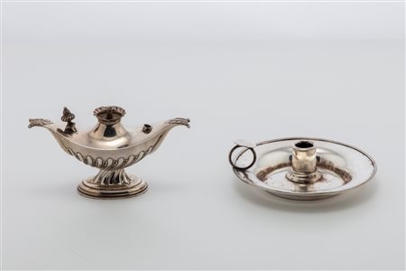 Bugia e lampada ad olio, England, 19th/20th century