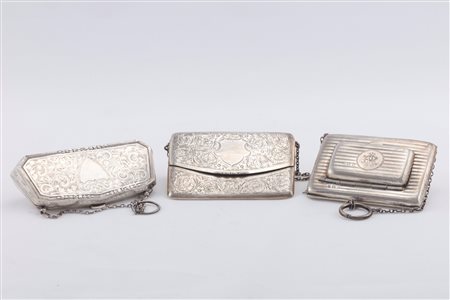 Tre porta biglietti con catenella, Birmingham, 20th century