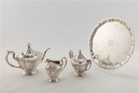 Servizio da caffè con vassoio, USA, 20th century