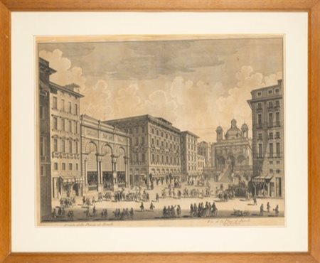 Veduta della piazza De Banchi, 1700