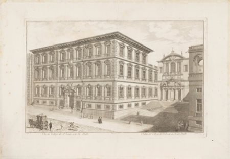 Antonio  Giolfi (1721 - Genova 1806)  - Veduta del collegio De P. Gesuiti in Strada Balbi, 1767