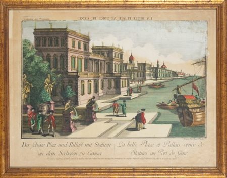 La bella Pace et pallais, ornee de statues au Port de Gene - Palais de la famille Spinolla, 1770