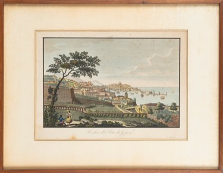 Veduta del porto di Genova, 1845