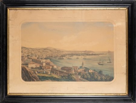 Gênes vue prise de la porte de la Lanterne - Genova vista tomada de la Puerta del Faro, 1850