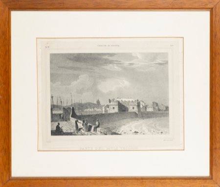 Vedute di Genova - Parte del molo vecchio, 1850