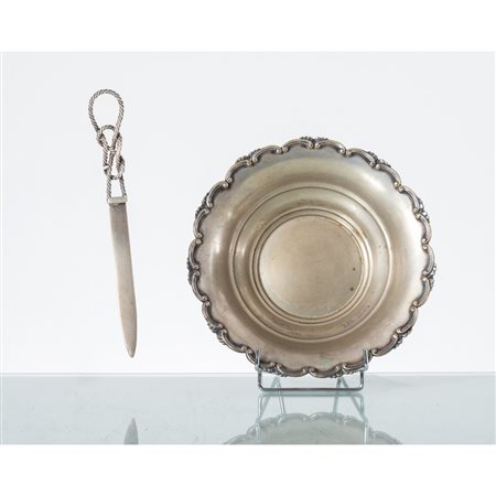 MANIFATTURA ITALIANA DEI PRIMI DEL '900, Cestino e tagliacarte