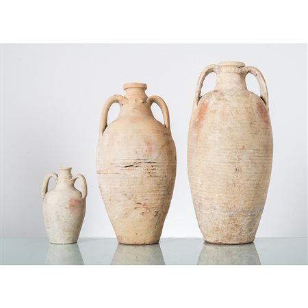 TRE CONTENITORI in terracotta