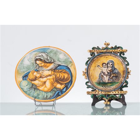 MANIFATTURA SICILIANA SECONDA METÀ XX SECOLO, Tondo e placca