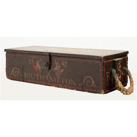 MANIFATTURA INGLESE DEL XIX SECOLO, Cassetta navale