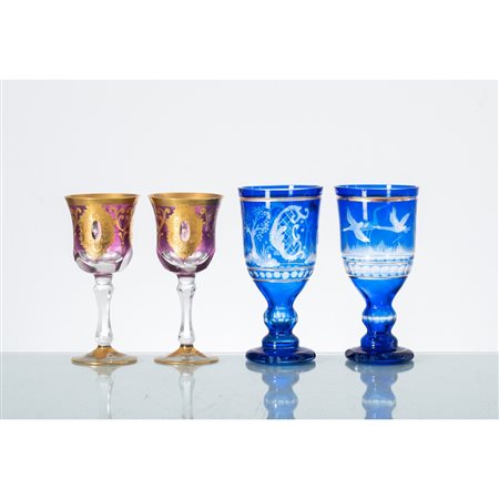 MANIFATTURA ITALIANA DEL XX SECOLO, Due coppie di bicchieri