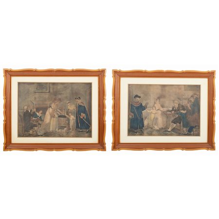 SCUOLA EUROPEA DEL XIX SECOLO, Coppia di incisioni