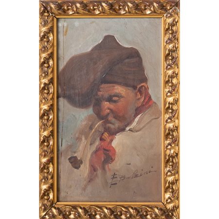 PITTORE DEL XX SECOLO, Figura maschile, Olio su tavoletta