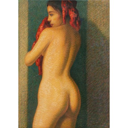 VINCENZO VINCIGUERRA, Dopo il bagno, Olio su tavola