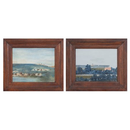 ANONIMO DEI PRIMI DEL '900, Due oli su compensato