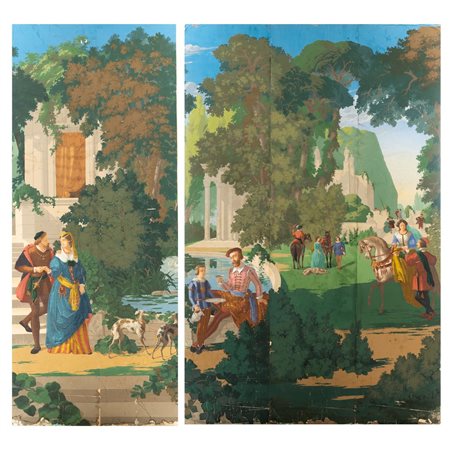 MANIFATTURA ITALIANA DEI PRIMI DEL '900, Due pannelli