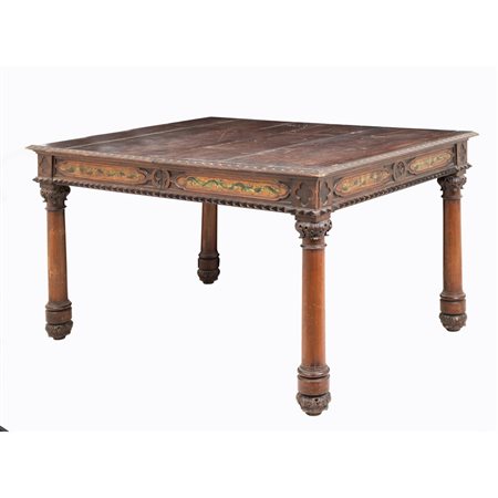 MANIFATTURA TOSCANA DEL XIX SECOLO, Tavolo e dodici sedie