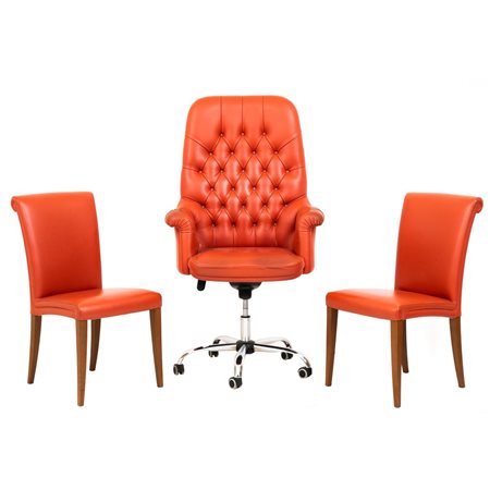 FRAU, Poltrona girevole e due sedie