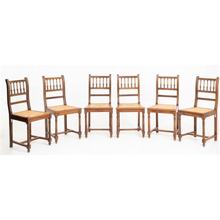 MANIFATTURA FRANCESE DELLA FINE DEL XIX SECOLO, Sei sedie