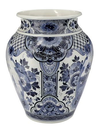 Produzione “PB”. Delft. XX secolo
Vaso con decoro di paesaggi