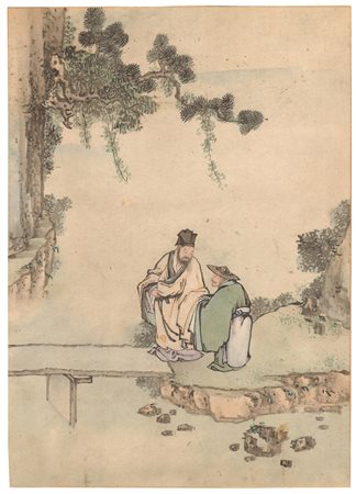 Cina. XIX secolo
Figure di letterati nel paesaggio