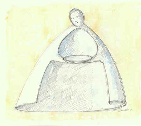 Toni Benetton (1910 - 1996)
Figura con ciotola, 1984