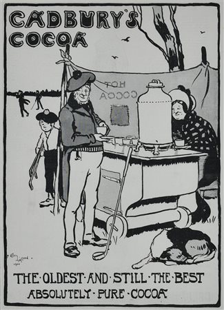 SENZA TITOLO, Londra 1900 litografia, cm 54,9x44,9 (con cornice) sul retro:...