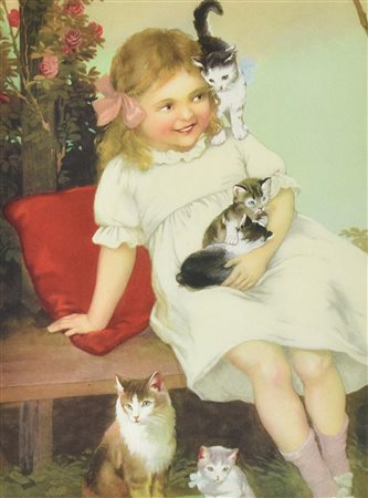 SENZA TITOLO, 1940 circa cromolitografia, cm 40,3x32,9 (con cornice) sul...