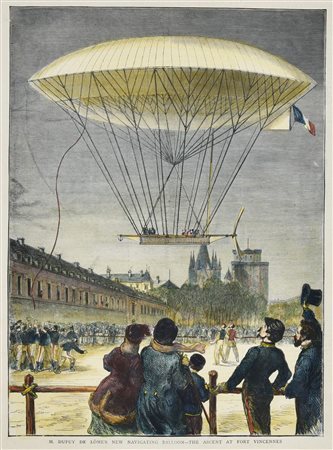 M.DUPUY DE LOME'S NEW NAVIGATING BALLOON - THE ASCENT AT FORT VENCENNES, 1872...