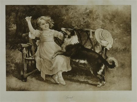 SPEAK, 1890 circa fotoincisione, cm 72,2x86,5 (con cornice) sul retro:...