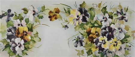 VIOLE DEL PENSIERO, 1890 circa cromolitografia, cm 46,2x78,2 (con cornice)...