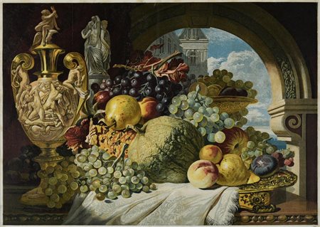 FAIR AND FRUITFUL ITALY, 1858 cromolitografia, cm 54x68 (con cornice) sul...
