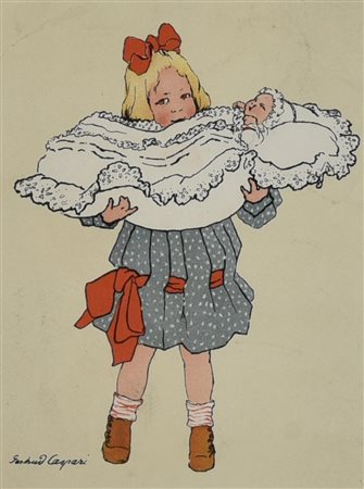 SENZA TITOLO, 1912 cromolitografia, cm 26,3x21,3 (con cornice) sul retro:...