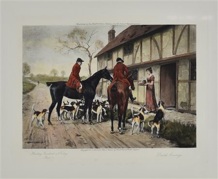 DUTCH COURAGE stampa acquarellata, cm 43x50,8 (con cornice) sul retro:...