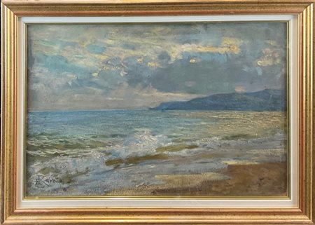 Enrico Ravetta "Marina" 
olio su cartone (cm 33x48)
firmato in basso a sinistra