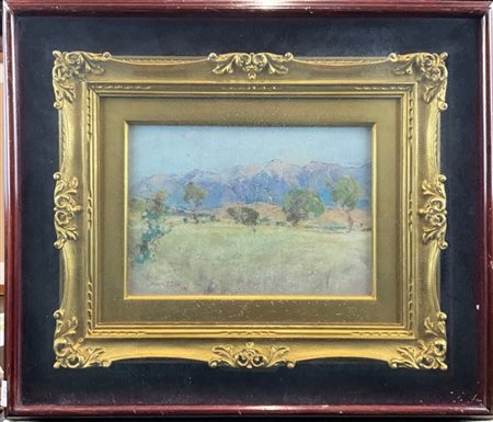 Giuseppe Casciaro "Paesaggio campano" 1929
pastelli colorati su cartoncino (cm 1
