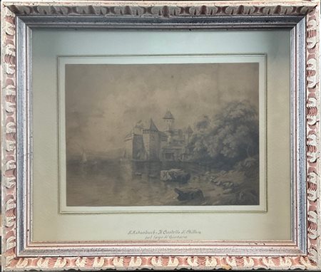Andreas Achenbach

"Il castello di Chillon sul Lago di Ginevra" 
carboncino su