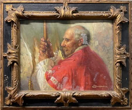 Eugenio Bonzanini "Bepo Fioreto da Peri (detto anche lo scolaro rosso)" 
olio su