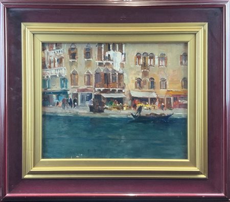 Vittorio Colucci "Venezia" 
olio su cartone (cm 38x48)
firmato in alto a destra