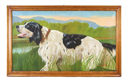Mario Norfini "Il Setter" 
olio su tela (cm 65x110)
firmato in basso a destra
in
