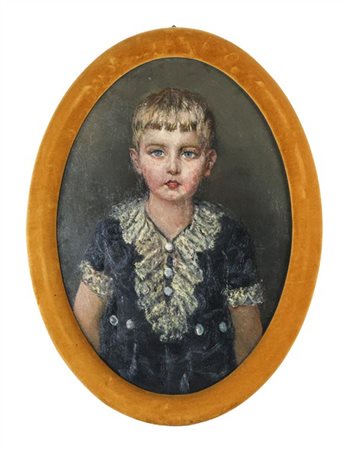 Giuseppe Maldarelli "Ritratto di fanciulla" 
olio su compensato ovale (cm 56x40)