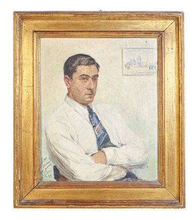 Pietro Fornari "Ritratto di uomo" 1939, olio su compensato (cm 45x36). 
firmato