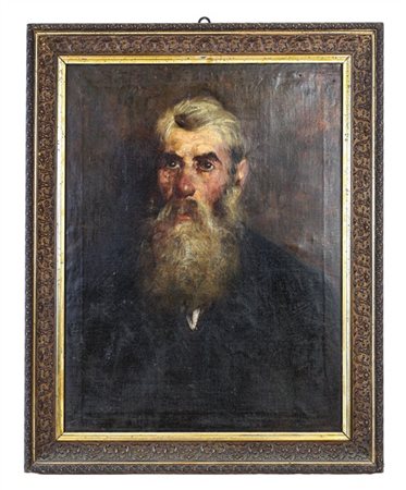 Alcide Vezzoli (Attribuito)

"Ritratto virile" 
olio su tela (cm 70x53)
al retro