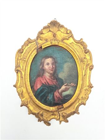 Artista del secolo XVIII

"Salvator Mundi"
olio su tela ovale (cm 14x11)
in cor